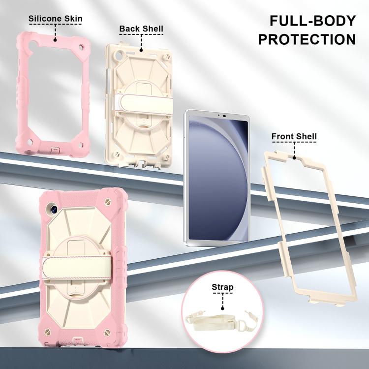 For Samsung Galaxy Tab A11 Contrast Color Robot Silicone Hybrid PC Tablet Case