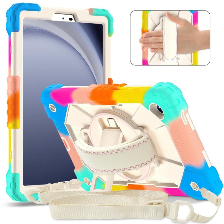 For Samsung Galaxy Tab A11 Contrast Color Robot Silicone Hybrid PC Tablet Case