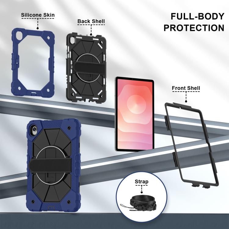 For Samsung Galaxy Tab S11 Contrast Color Robot Silicone Hybrid PC Tablet Case