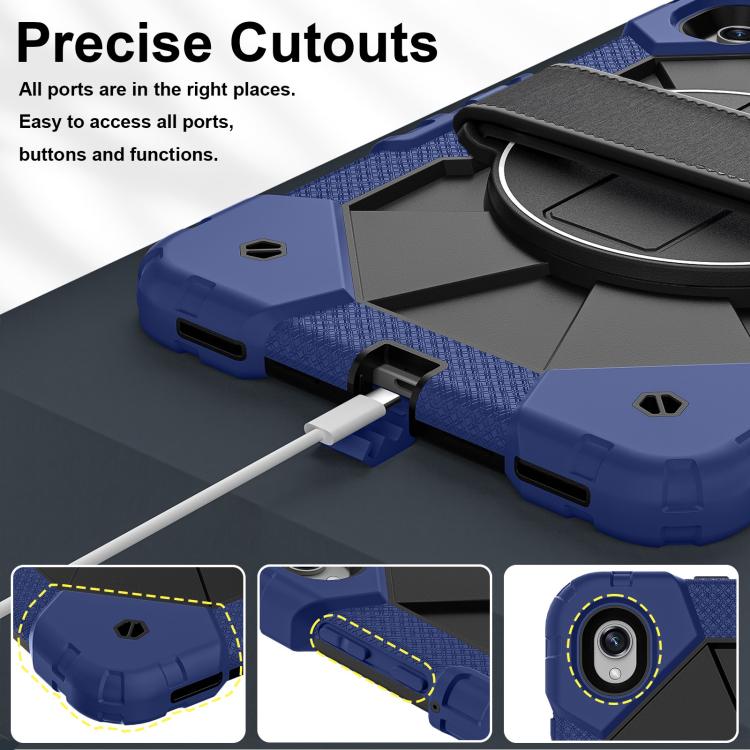 For Samsung Galaxy Tab S11 Contrast Color Robot Silicone Hybrid PC Tablet Case