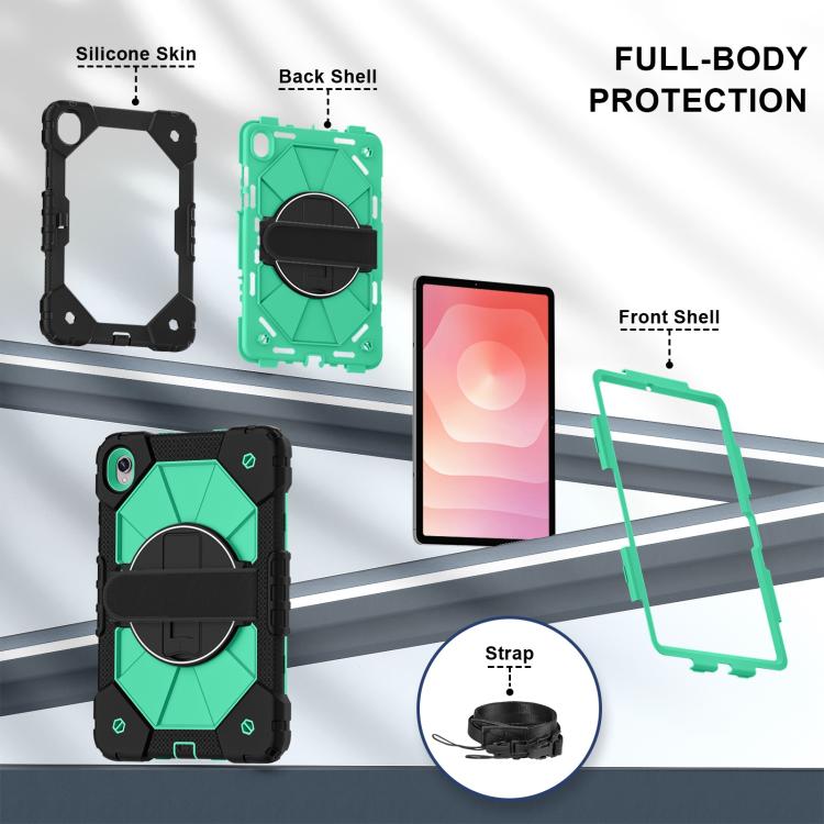 For Samsung Galaxy Tab S11 Contrast Color Robot Silicone Hybrid PC Tablet Case