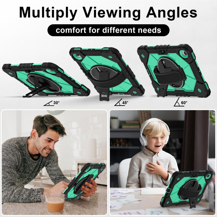 For Samsung Galaxy Tab S11 Contrast Color Robot Silicone Hybrid PC Tablet Case