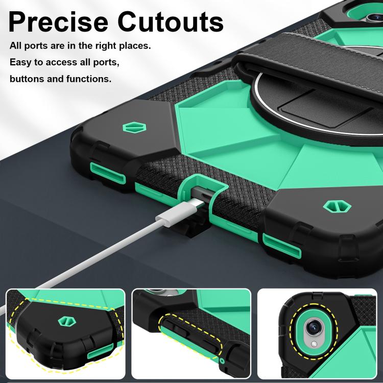 For Samsung Galaxy Tab S11 Contrast Color Robot Silicone Hybrid PC Tablet Case