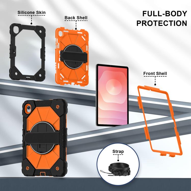 For Samsung Galaxy Tab S11 Contrast Color Robot Silicone Hybrid PC Tablet Case