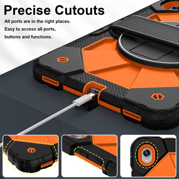 For Samsung Galaxy Tab S11 Contrast Color Robot Silicone Hybrid PC Tablet Case