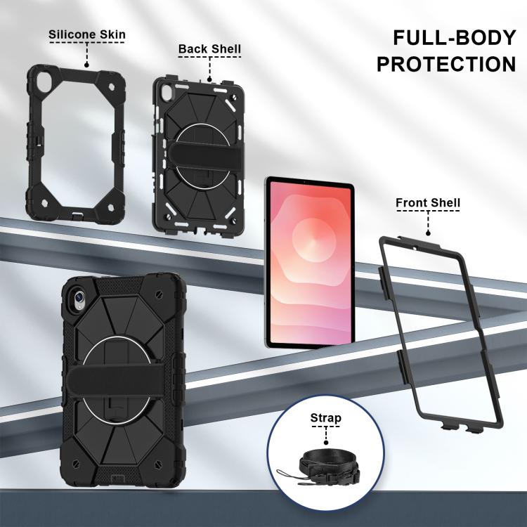 For Samsung Galaxy Tab S11 Contrast Color Robot Silicone Hybrid PC Tablet Case