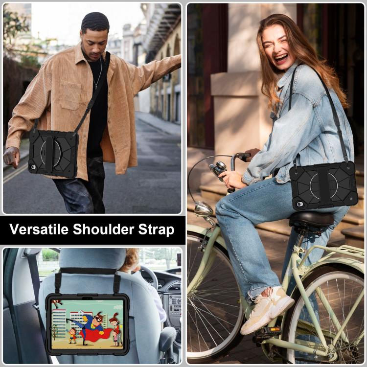 For Samsung Galaxy Tab S11 Contrast Color Robot Silicone Hybrid PC Tablet Case