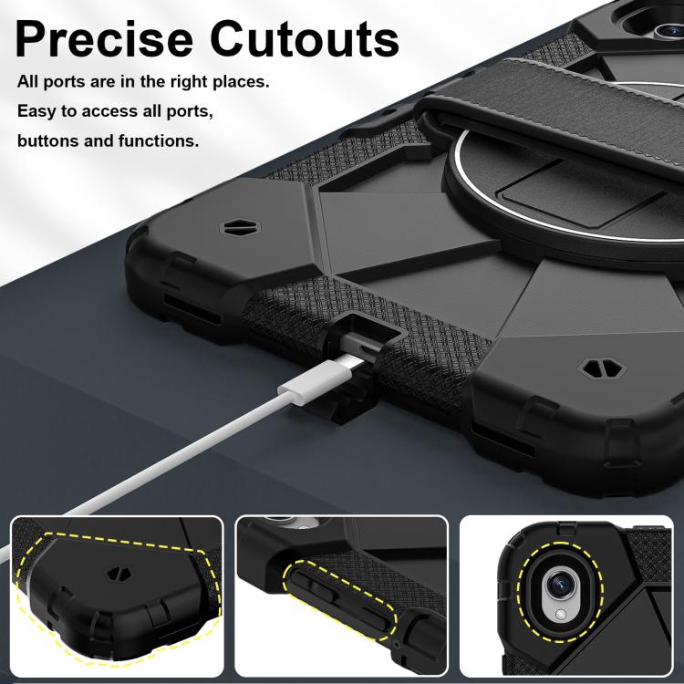 For Samsung Galaxy Tab S11 Contrast Color Robot Silicone Hybrid PC Tablet Case