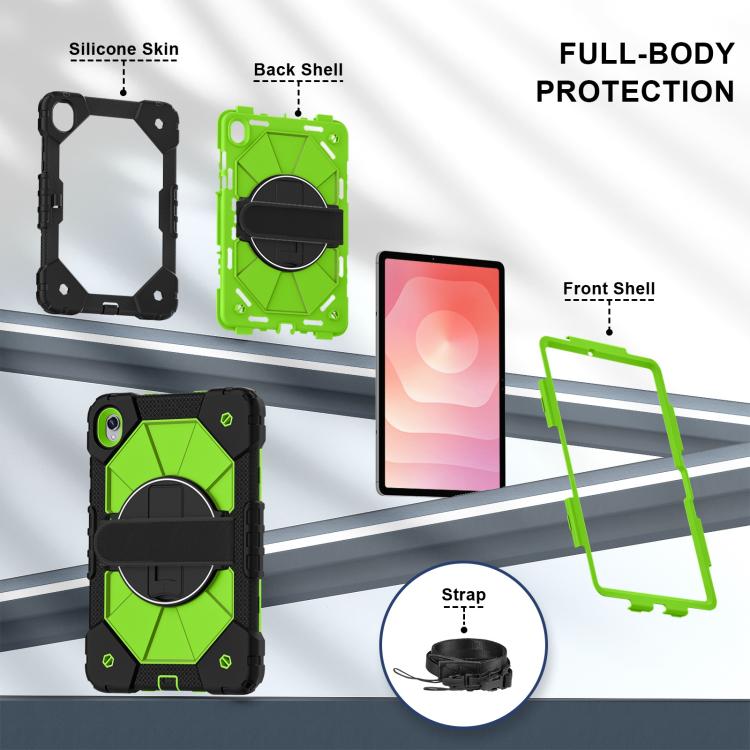 For Samsung Galaxy Tab S11 Contrast Color Robot Silicone Hybrid PC Tablet Case
