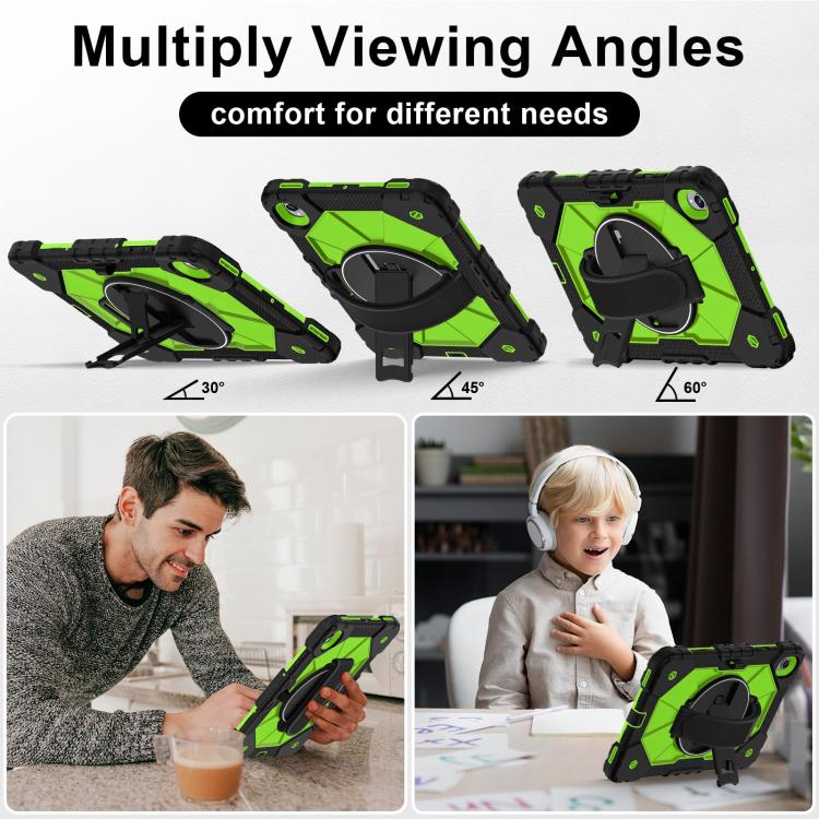 For Samsung Galaxy Tab S11 Contrast Color Robot Silicone Hybrid PC Tablet Case