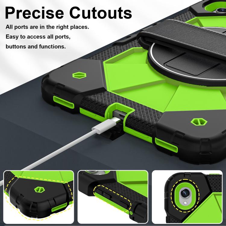 For Samsung Galaxy Tab S11 Contrast Color Robot Silicone Hybrid PC Tablet Case