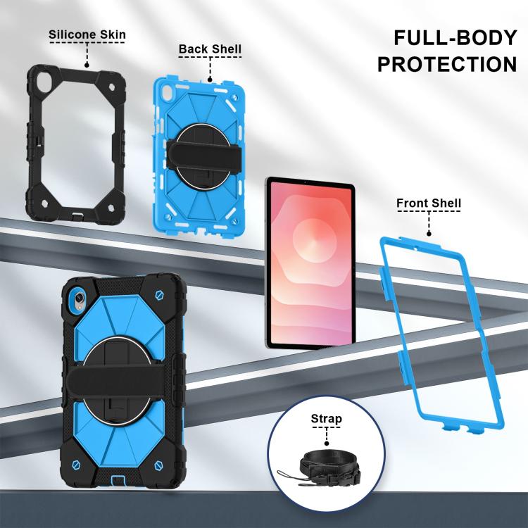 For Samsung Galaxy Tab S11 Contrast Color Robot Silicone Hybrid PC Tablet Case