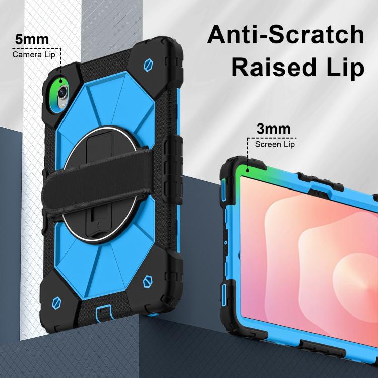 For Samsung Galaxy Tab S11 Contrast Color Robot Silicone Hybrid PC Tablet Case