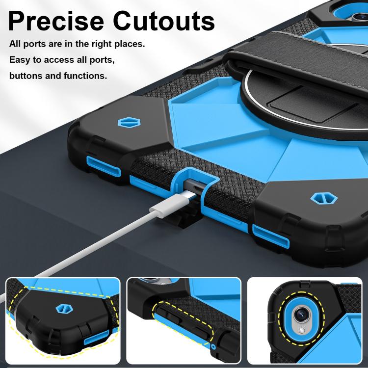 For Samsung Galaxy Tab S11 Contrast Color Robot Silicone Hybrid PC Tablet Case