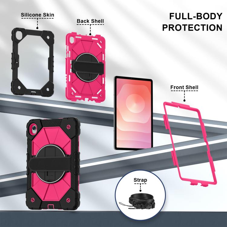 For Samsung Galaxy Tab S11 Contrast Color Robot Silicone Hybrid PC Tablet Case