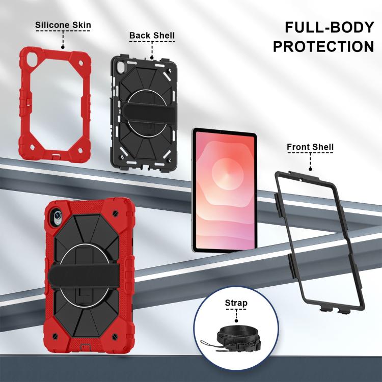 For Samsung Galaxy Tab S11 Contrast Color Robot Silicone Hybrid PC Tablet Case