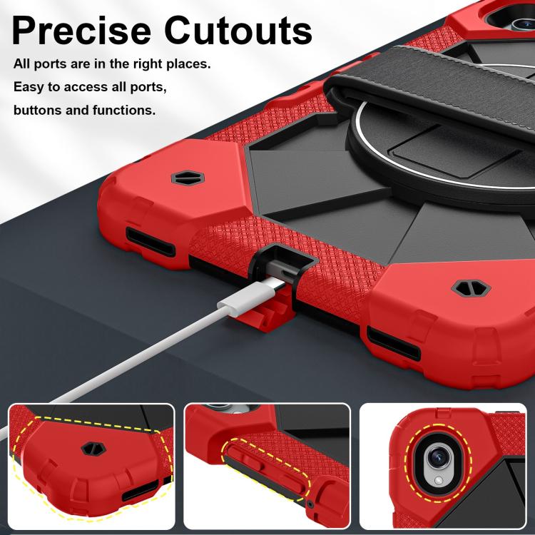 For Samsung Galaxy Tab S11 Contrast Color Robot Silicone Hybrid PC Tablet Case