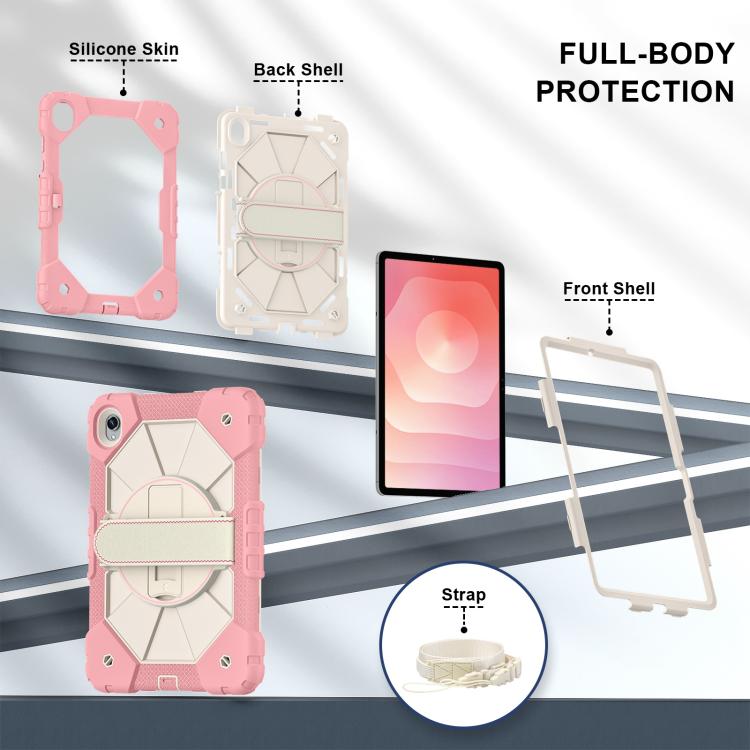 For Samsung Galaxy Tab S11 Contrast Color Robot Silicone Hybrid PC Tablet Case