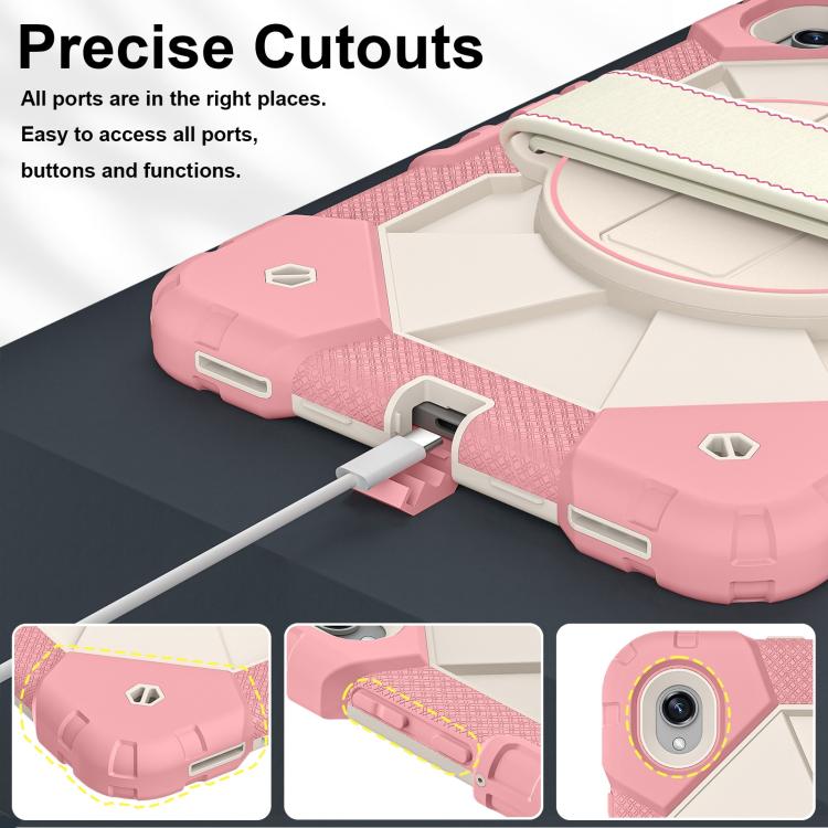 For Samsung Galaxy Tab S11 Contrast Color Robot Silicone Hybrid PC Tablet Case
