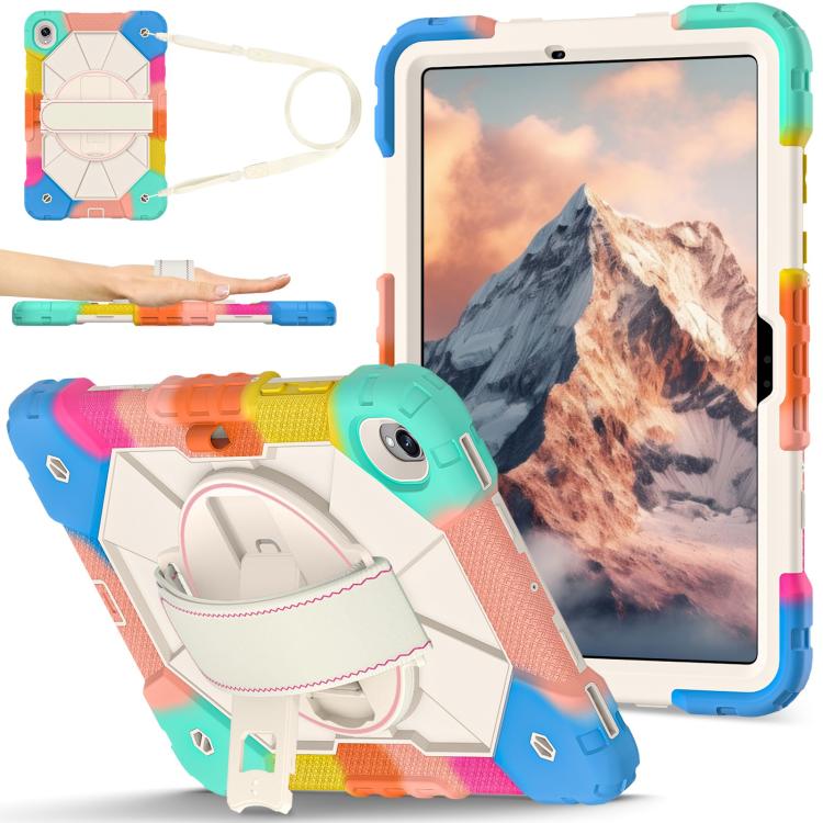 For Samsung Galaxy Tab S11 Contrast Color Robot Silicone Hybrid PC Tablet Case