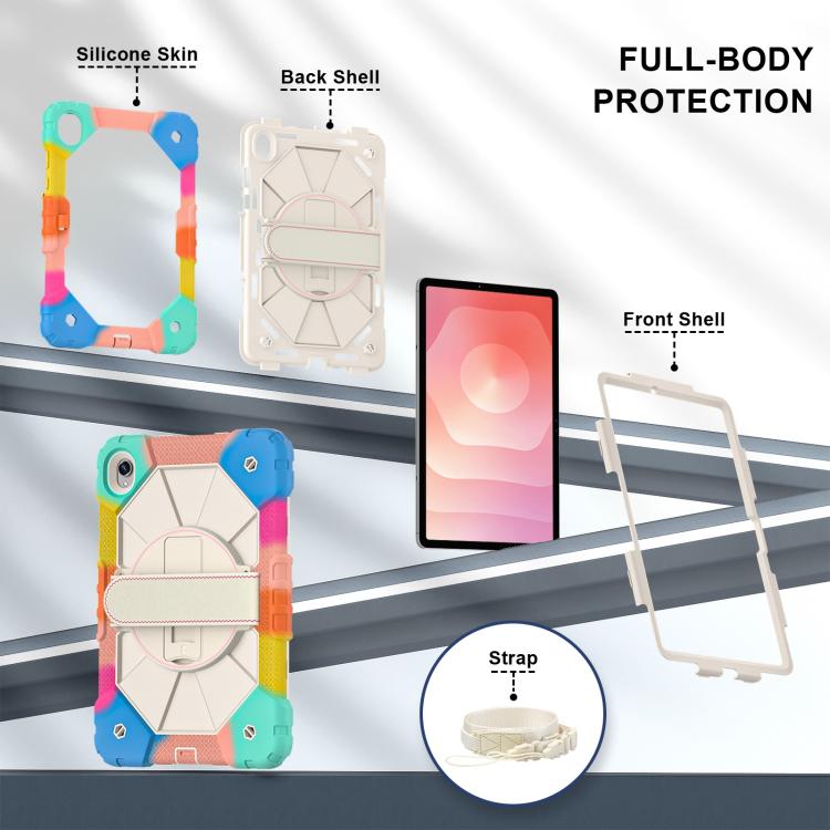 For Samsung Galaxy Tab S11 Contrast Color Robot Silicone Hybrid PC Tablet Case