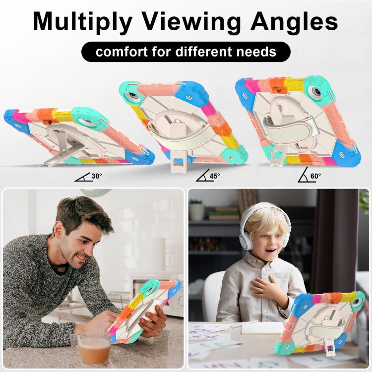 For Samsung Galaxy Tab S11 Contrast Color Robot Silicone Hybrid PC Tablet Case