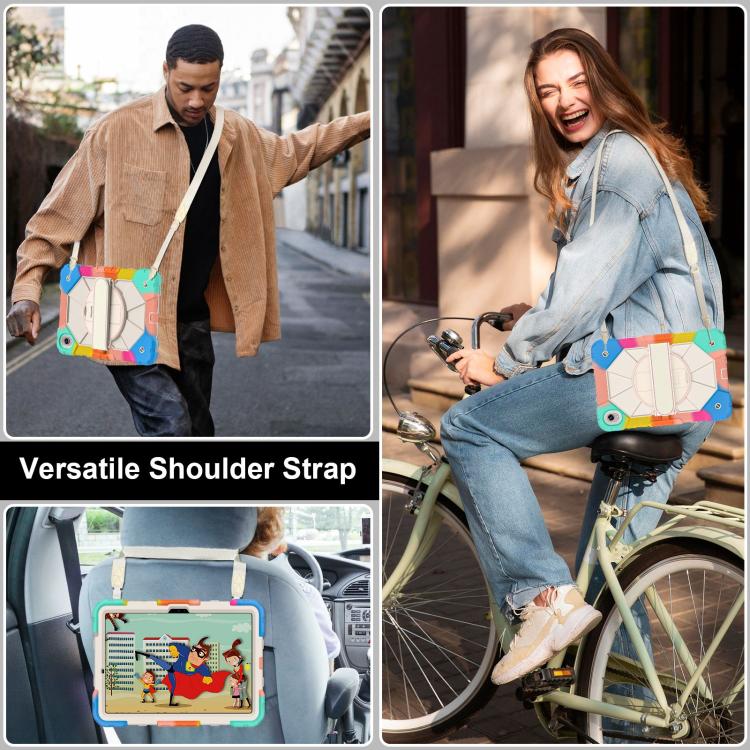 For Samsung Galaxy Tab S11 Contrast Color Robot Silicone Hybrid PC Tablet Case