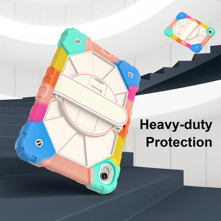 For Samsung Galaxy Tab S11 Contrast Color Robot Silicone Hybrid PC Tablet Case
