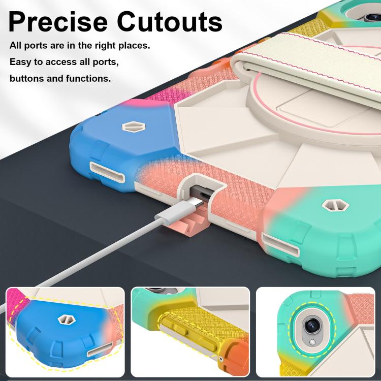 For Samsung Galaxy Tab S11 Contrast Color Robot Silicone Hybrid PC Tablet Case