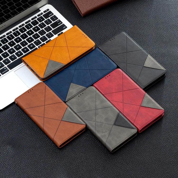 For Samsung Galaxy S25 FE 5G Rhombus Texture Magnetic Leather Phone Case
