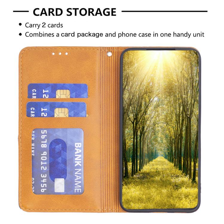 For Samsung Galaxy S25 FE 5G Rhombus Texture Magnetic Leather Phone Case