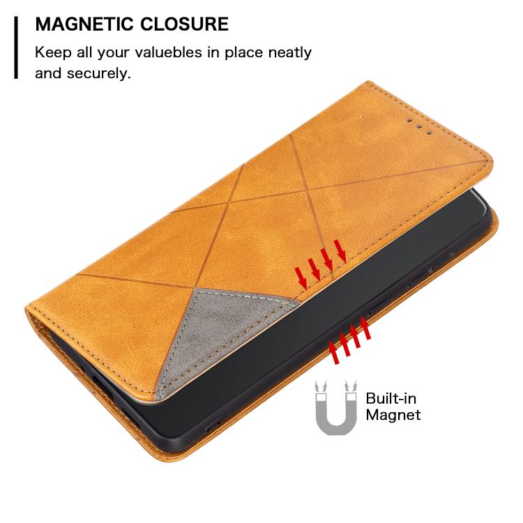 For Samsung Galaxy S25 FE 5G Rhombus Texture Magnetic Leather Phone Case