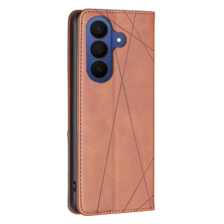 For Samsung Galaxy S26 5G Rhombus Texture Magnetic Leather Phone Case