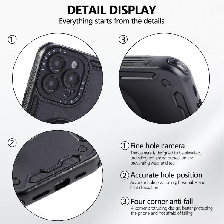 For iPhone 12 Three-core Mecha 360 Degree Rotation Magnetic Holder Phone Case
