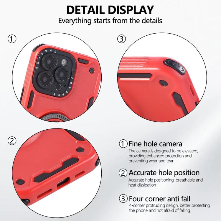 For iPhone 13 Pro Max Three-core Mecha 360 Degree Rotation Magnetic Holder Phone Case