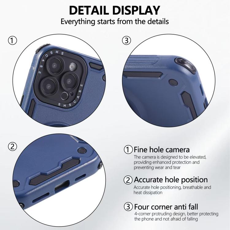 For iPhone 15 Pro Max Three-core Mecha 360 Degree Rotation Magnetic Holder Phone Case