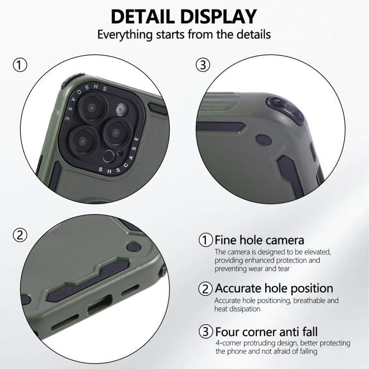 For iPhone 16 Pro Three-core Mecha 360 Degree Rotation Magnetic Holder Phone Case