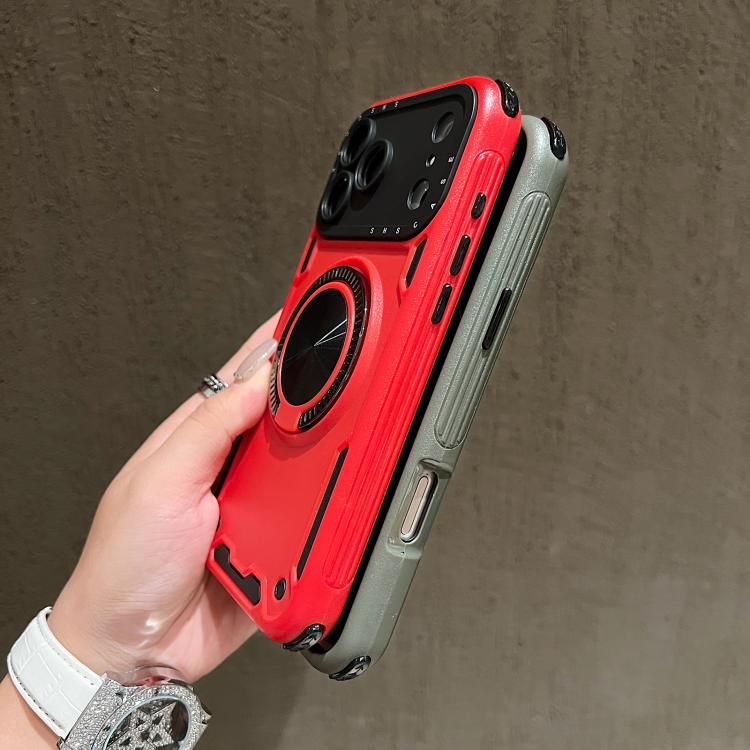 For iPhone 17 Pro Max Three-core Mecha 360 Degree Rotation Magnetic Holder Phone Case