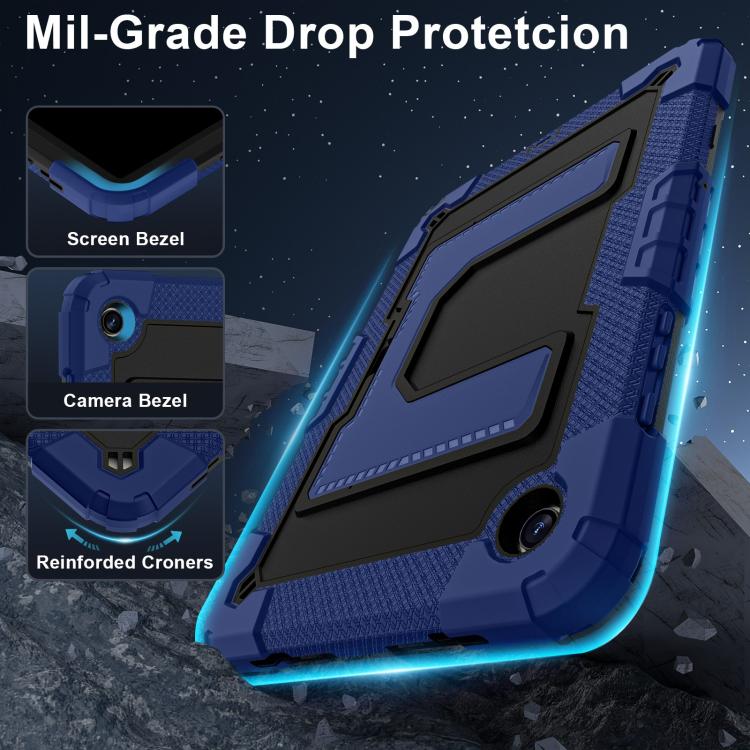 For Samsung Galaxy Tab A9+ Big Holder Silicone Hydric PC Tablet Case with Shoulder Strap