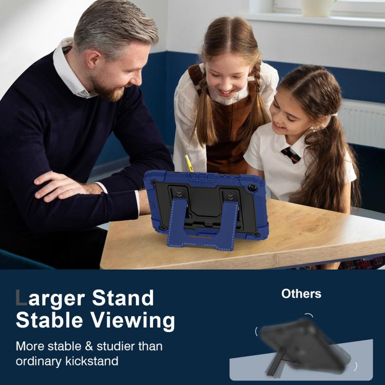 For Samsung Galaxy Tab A9+ Big Holder Silicone Hydric PC Tablet Case with Shoulder Strap