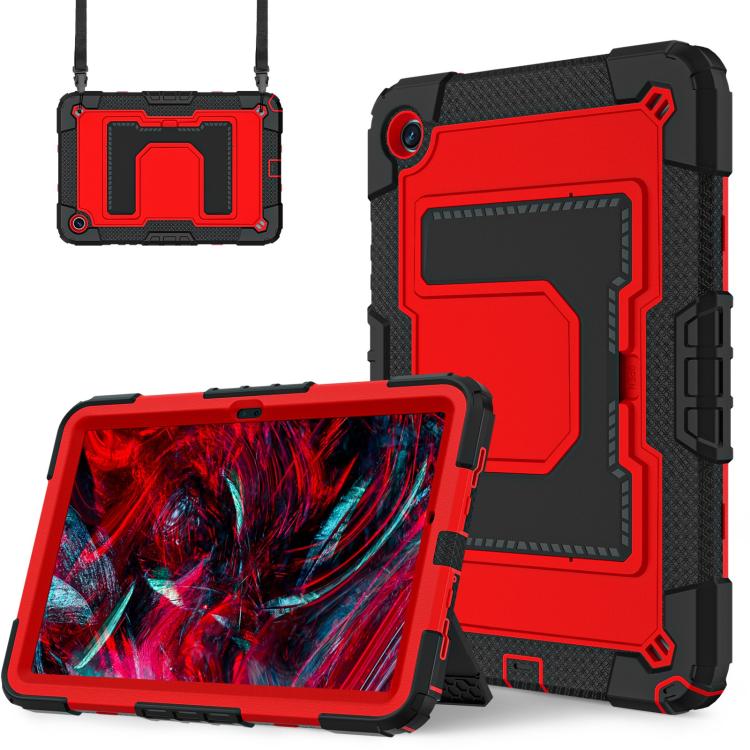 For Samsung Galaxy Tab A9+ Big Holder Silicone Hydric PC Tablet Case with Shoulder Strap