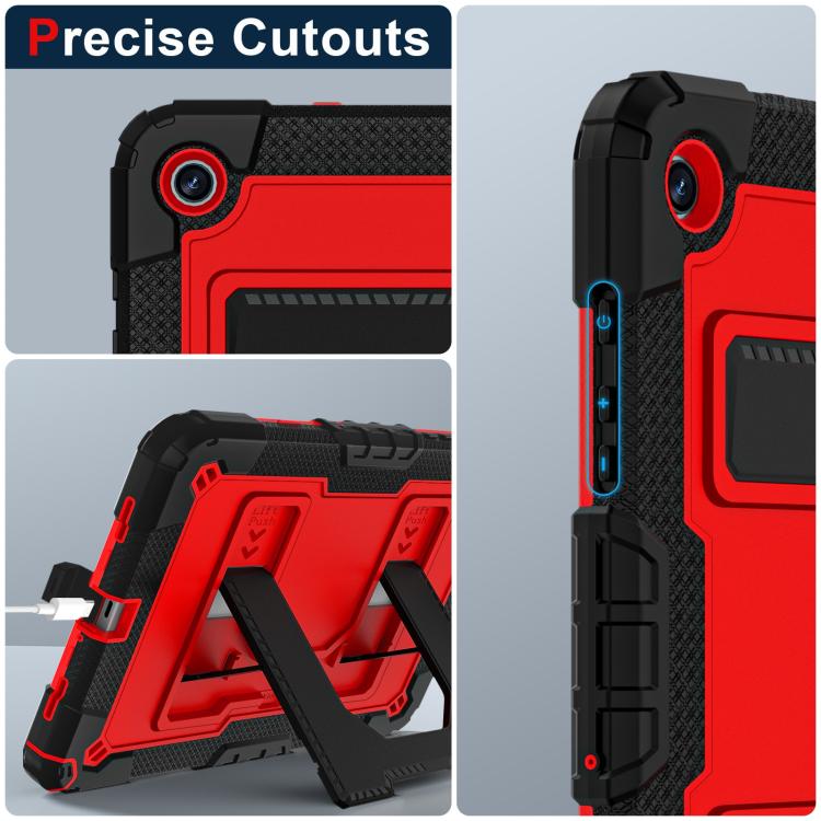 For Samsung Galaxy Tab A9+ Big Holder Silicone Hydric PC Tablet Case with Shoulder Strap