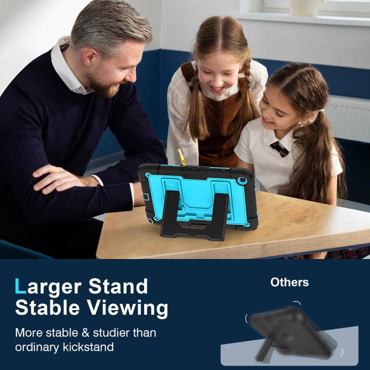 For Samsung Galaxy Tab A9+ Big Holder Silicone Hydric PC Tablet Case with Shoulder Strap
