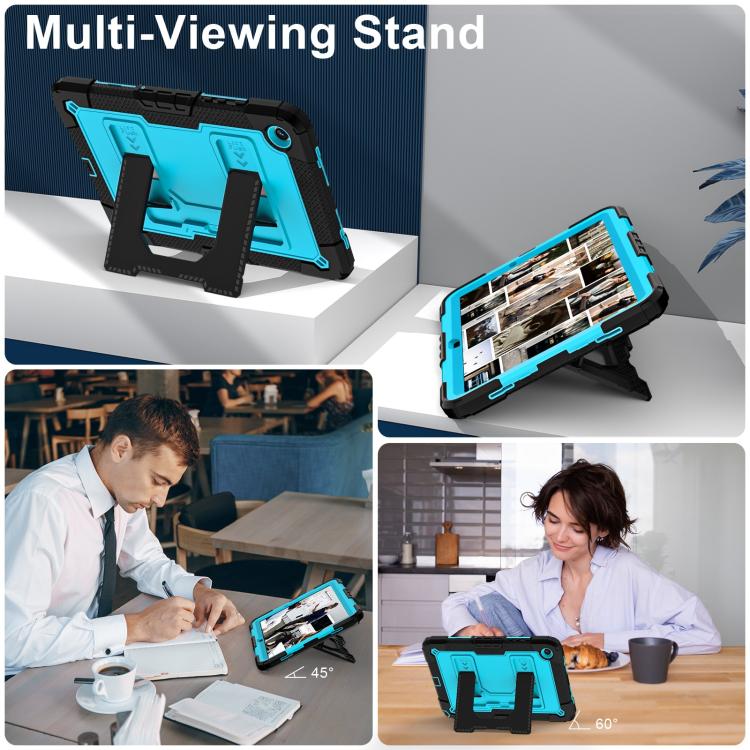 For Samsung Galaxy Tab A9+ Big Holder Silicone Hydric PC Tablet Case with Shoulder Strap