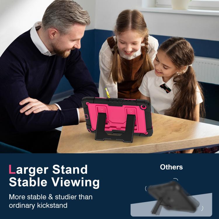 For Samsung Galaxy Tab A9+ Big Holder Silicone Hydric PC Tablet Case with Shoulder Strap