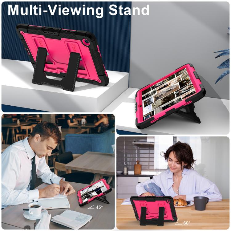 For Samsung Galaxy Tab A9+ Big Holder Silicone Hydric PC Tablet Case with Shoulder Strap