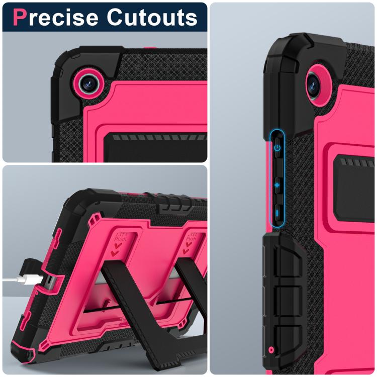 For Samsung Galaxy Tab A9+ Big Holder Silicone Hydric PC Tablet Case with Shoulder Strap