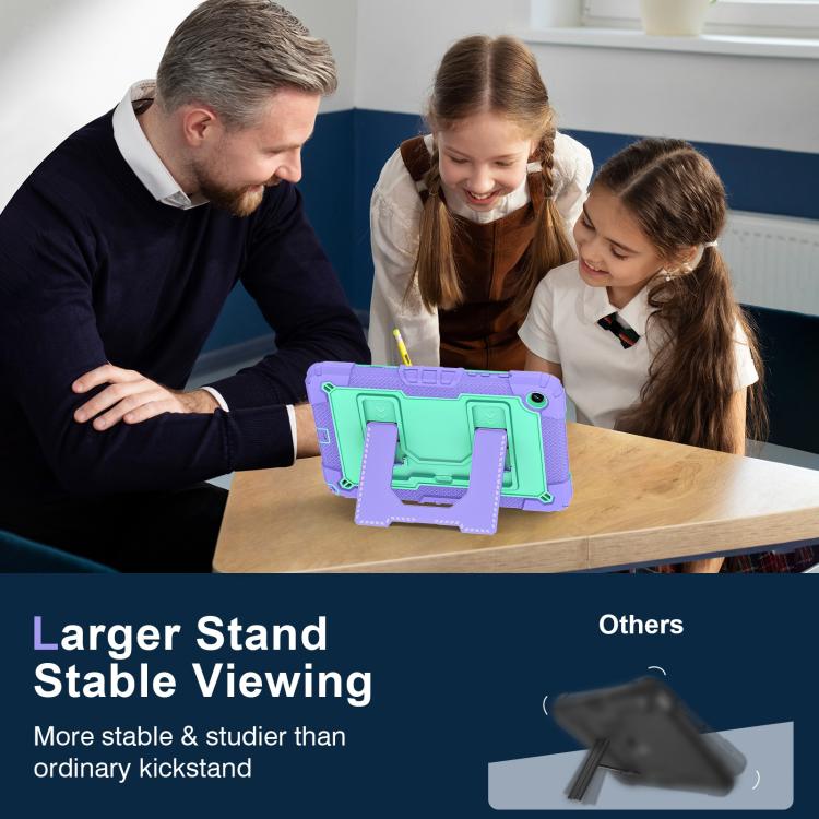 For Samsung Galaxy Tab A9+ Big Holder Silicone Hydric PC Tablet Case with Shoulder Strap