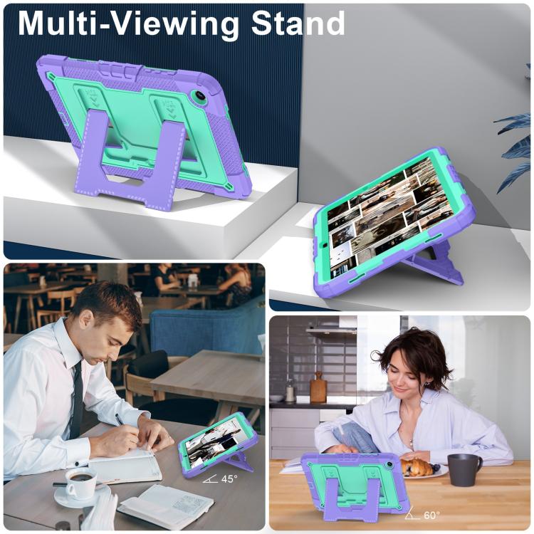 For Samsung Galaxy Tab A9+ Big Holder Silicone Hydric PC Tablet Case with Shoulder Strap