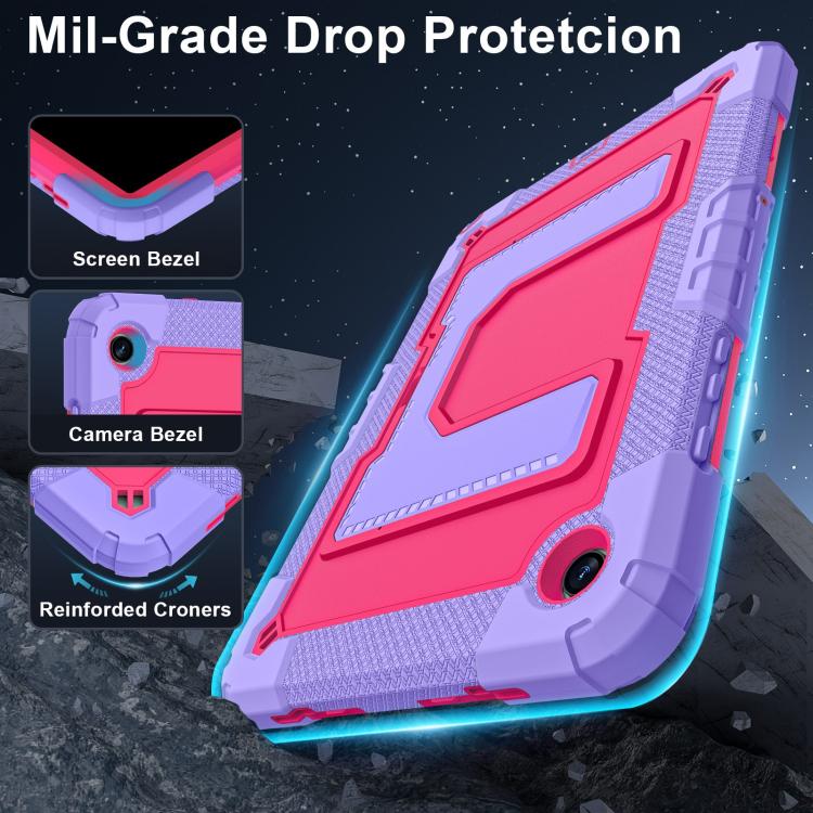 For Samsung Galaxy Tab A9+ Big Holder Silicone Hydric PC Tablet Case with Shoulder Strap